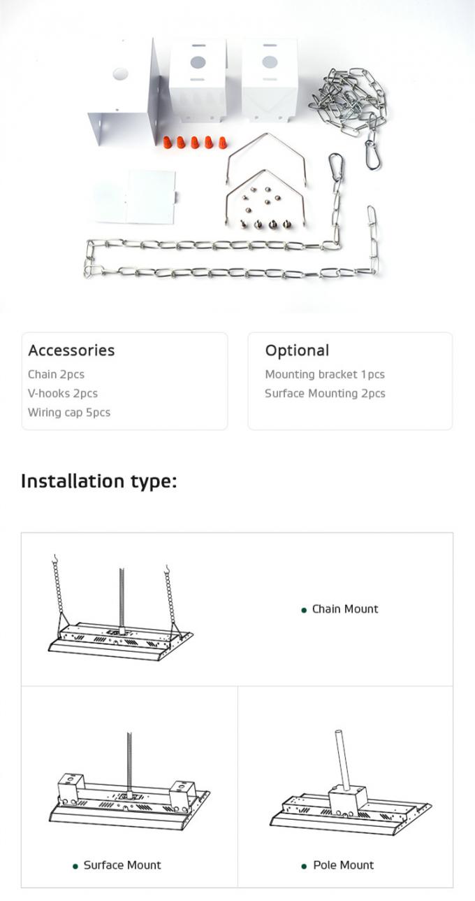 ETL CETL DLC 277v 347v 480v que escurece o sensor luz alta linear da baía do diodo emissor de luz de 2 pés e de 4 pés
