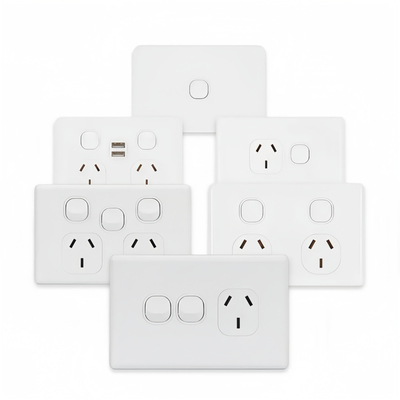 Logotipo personalizado Marca padrão australiano 250V 16A 4 Gang Switch elétrico de parede