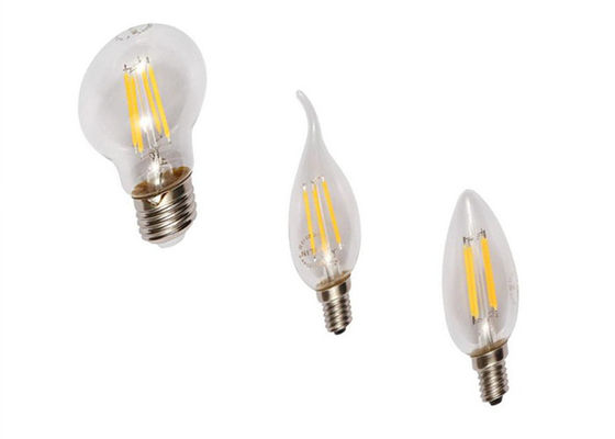 eficiência elevada do vidro do filamento 2700K-6500K da forma da gota do rasgo do diodo emissor de luz de 6W E27 Dimmable