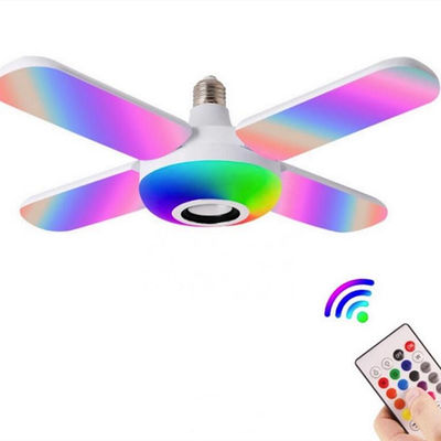 Quatro lâmpada da música da pá do ventilador 20w da folha Bluetooth, ampolas conduzidas internas Cri80