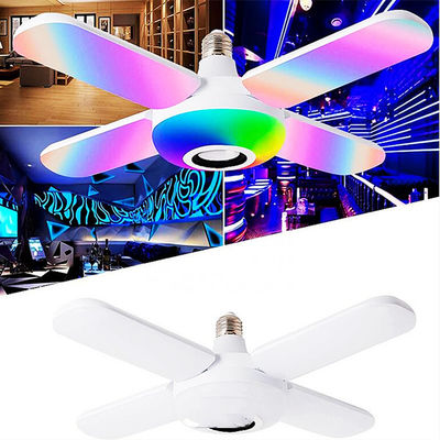 Quatro lâmpada da música da pá do ventilador 20w da folha Bluetooth, ampolas conduzidas internas Cri80