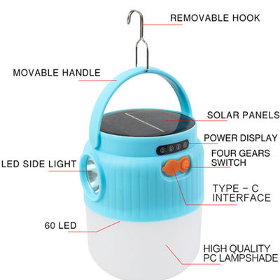Tipo engrenagens recarregáveis solares de acampamento rápidas super da luz da carga 20w de C 4