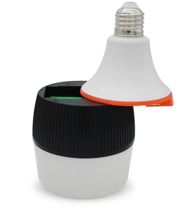 Bateria 1200mAh 30W SMD2835 AC85-265V Ra&gt;80 LED Lâmpada de emergência com base E27